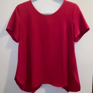 Red short sleeve blouse